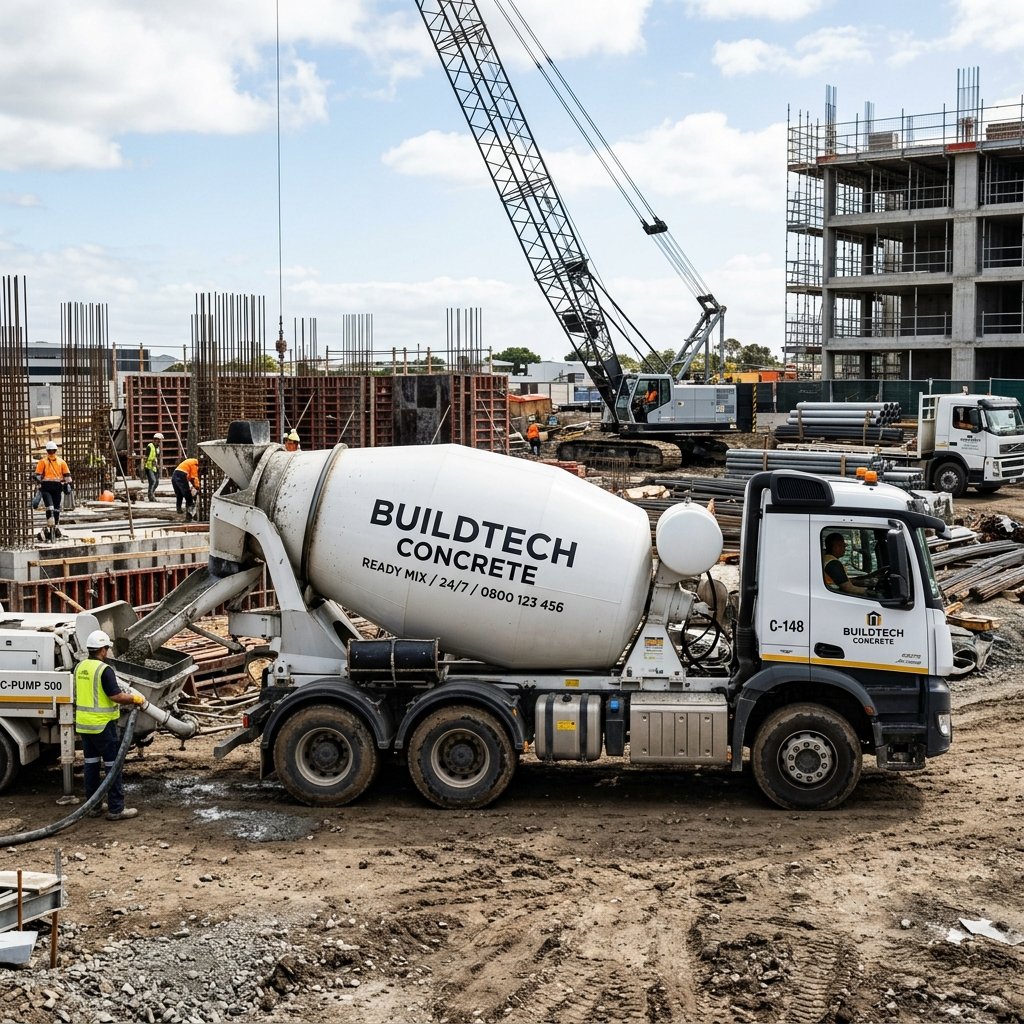 Concrete mixer supply truck