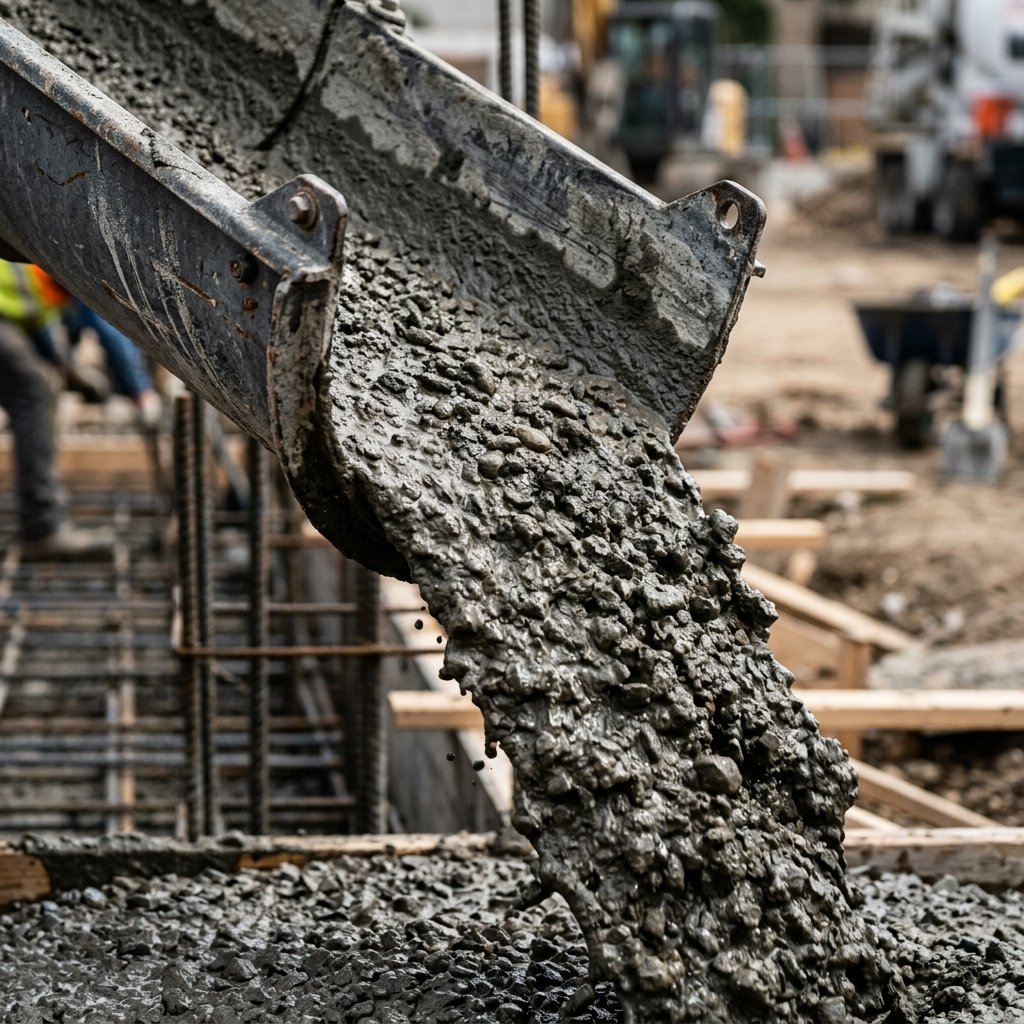 Pouring ready mix concrete